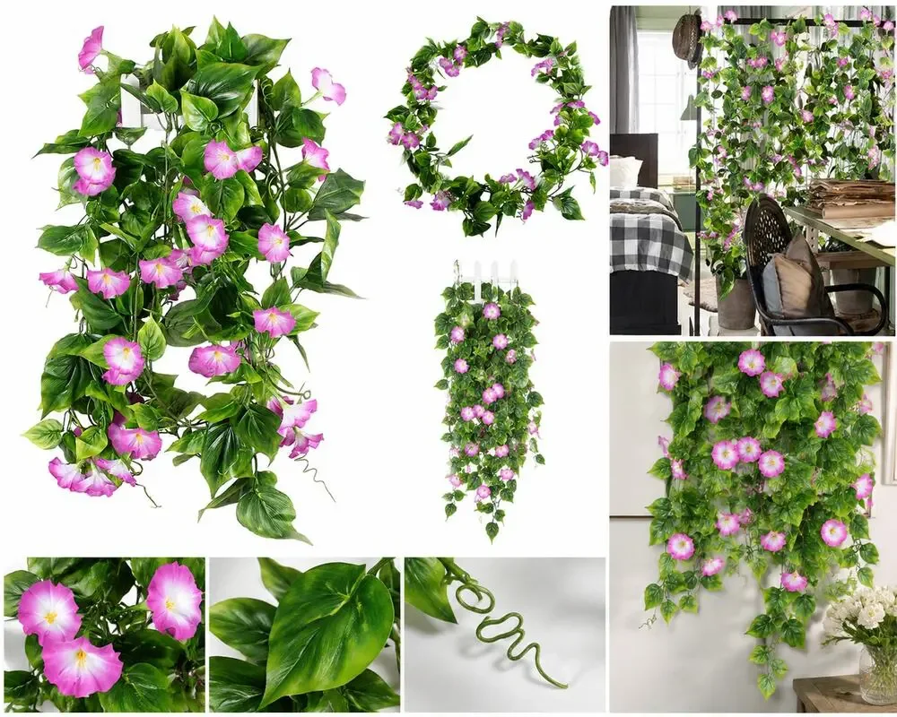 Artificial Morning Glory Hanging Vines